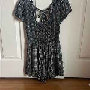 Forever 21 Black & White Plaid Romper